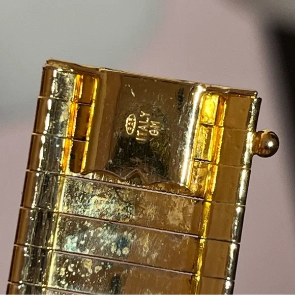 Vintage 80 90 Gold Vermeil Oversized Mobwife Classic Italy thick wide Bracelet - Picture 5 of 17